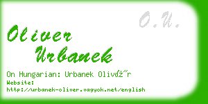 oliver urbanek business card